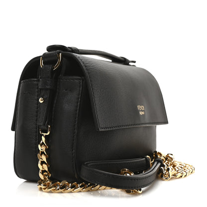 Fendi Vitello Dolce Studded Micro Double Baguette Black 3 of 10