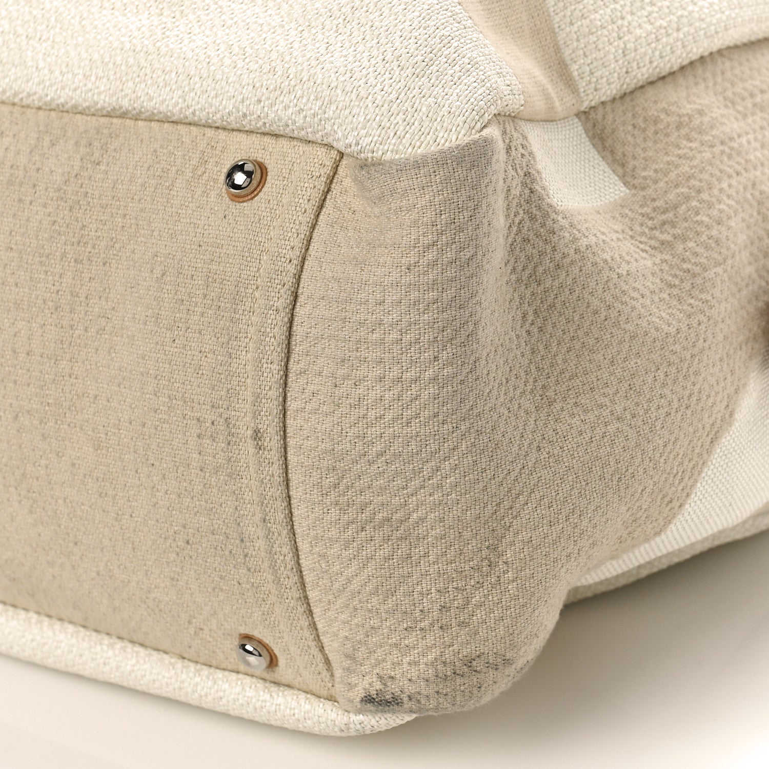 Chanel Canvas Maxi Bowling Bag White Beige 9 of 12