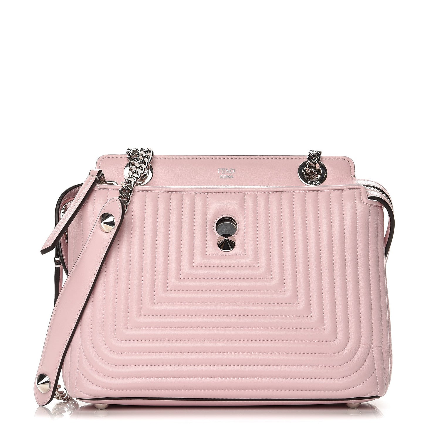 Shiny Nappa Trapuntata Small DotCom Click Chain Satchel Peonia