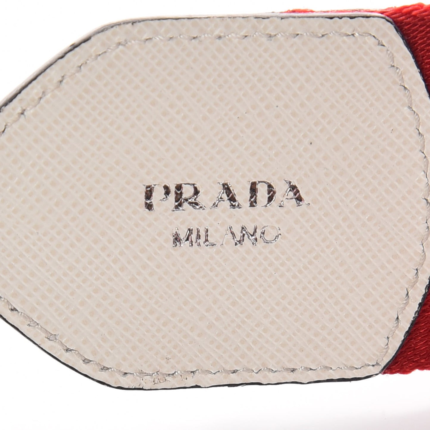 Saffiano Striped Fabric Nastro Righe Shoulder Strap Fuoco