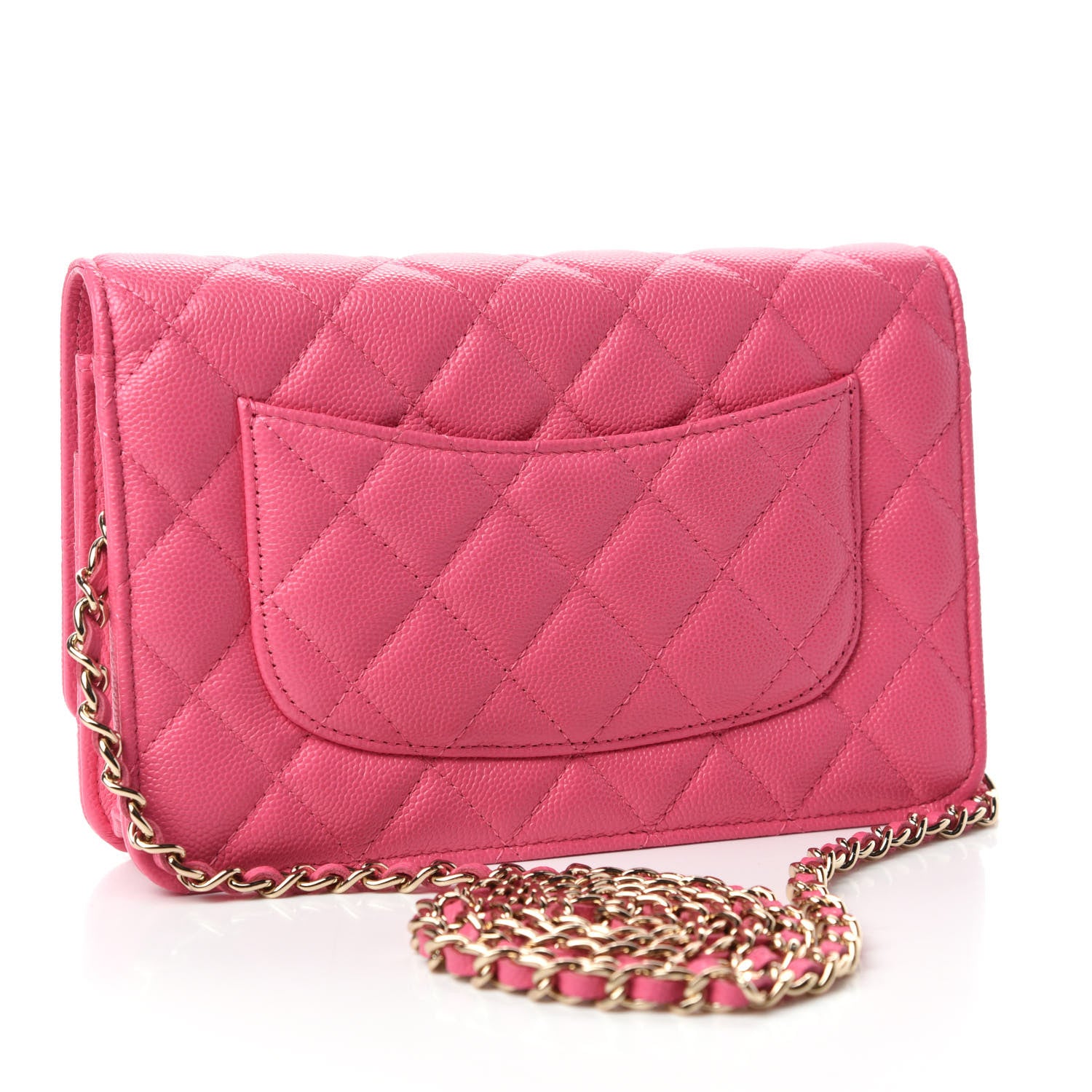 Chanel Caviar Quilted Wallet on Chain WOC Pink 3 of 12