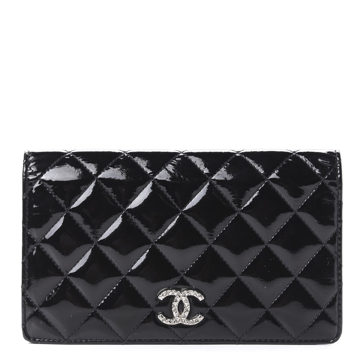Chanel Patent Quilted Brilliant Yen Wallet Black 1 of 10