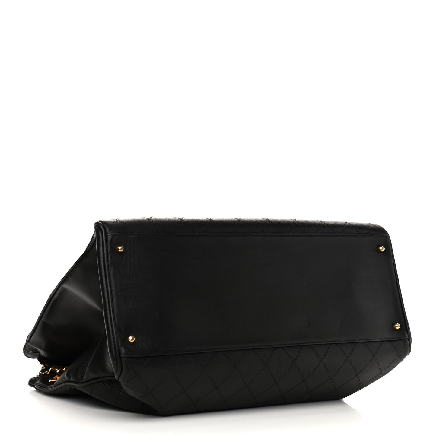 Calfskin Stitched XL Weekender Black
