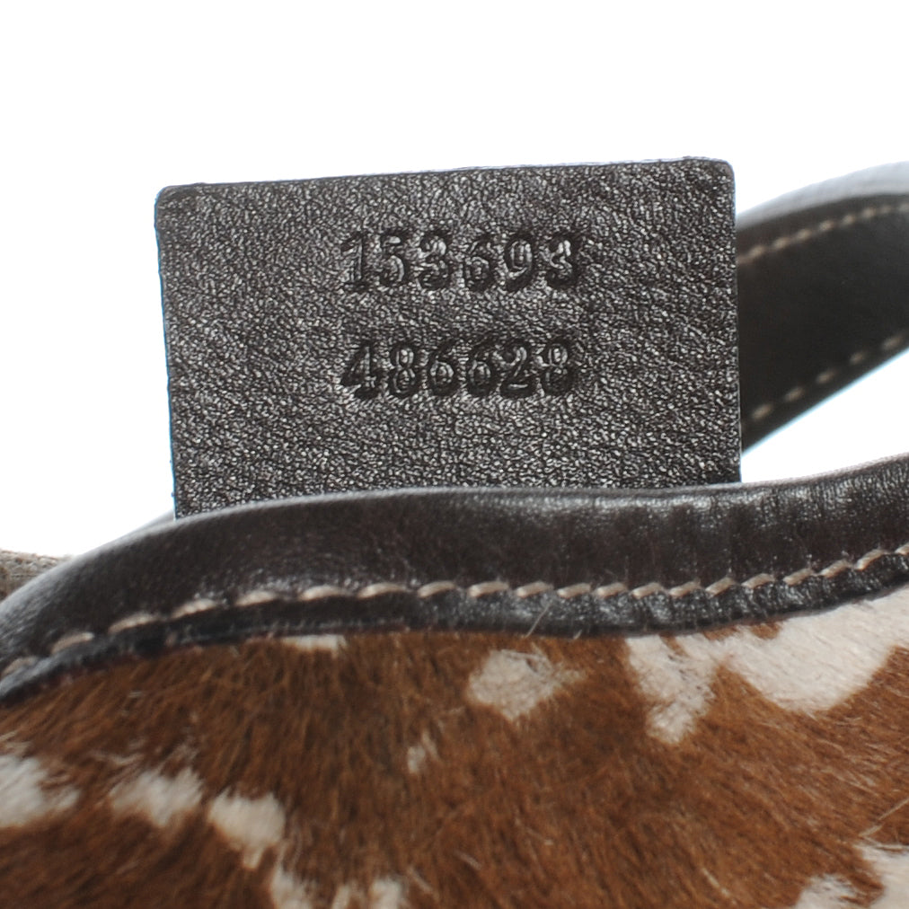Gucci Pony Hair Zebra Print Bouvier Hobo Brown 7 of 8