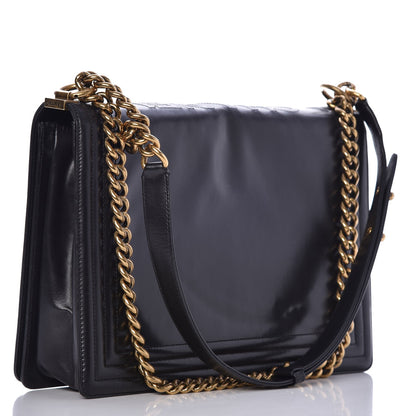 Chanel Glazed Calfskin Large Boy Flap Black 3 of 8