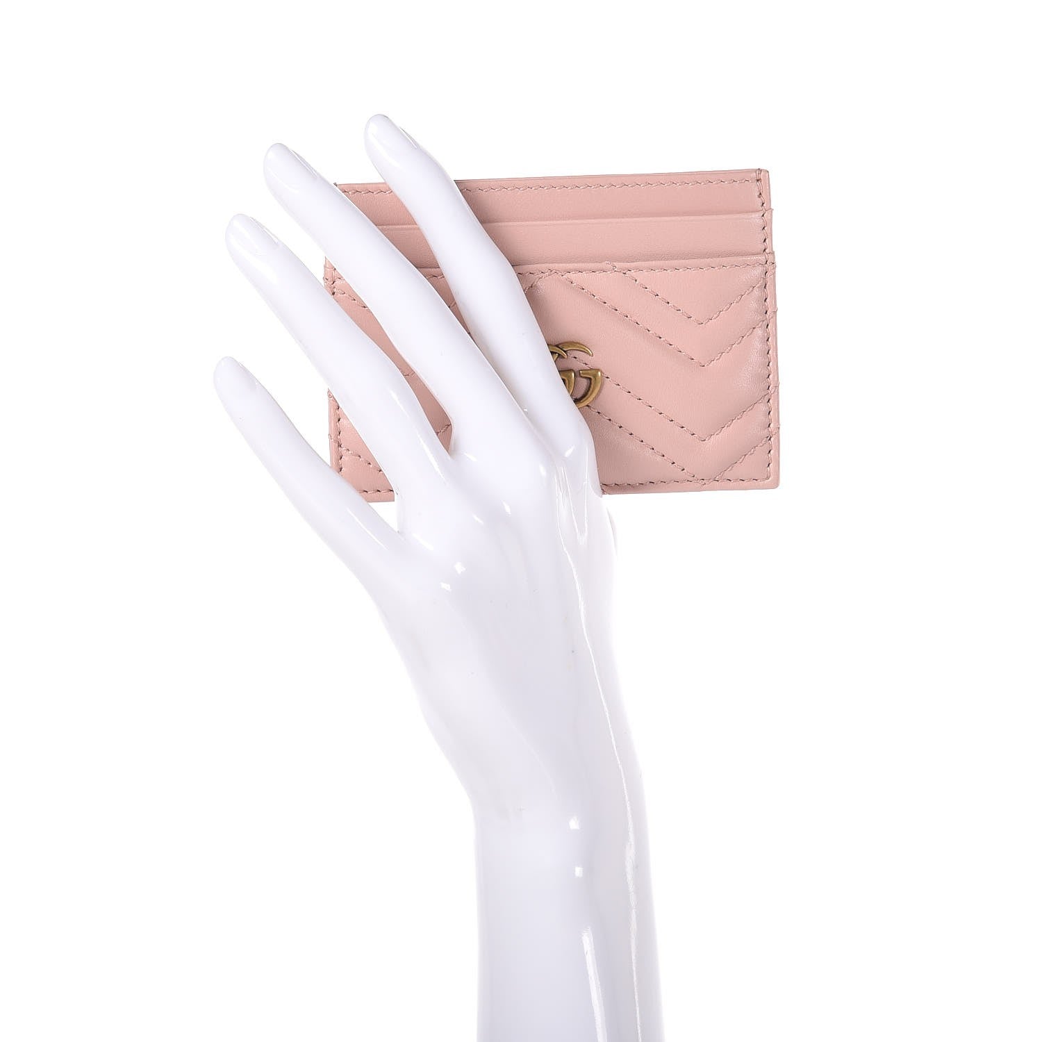 Gucci Calfskin Matelasse GG Marmont Card Holder Perfect Pink 2 of 6