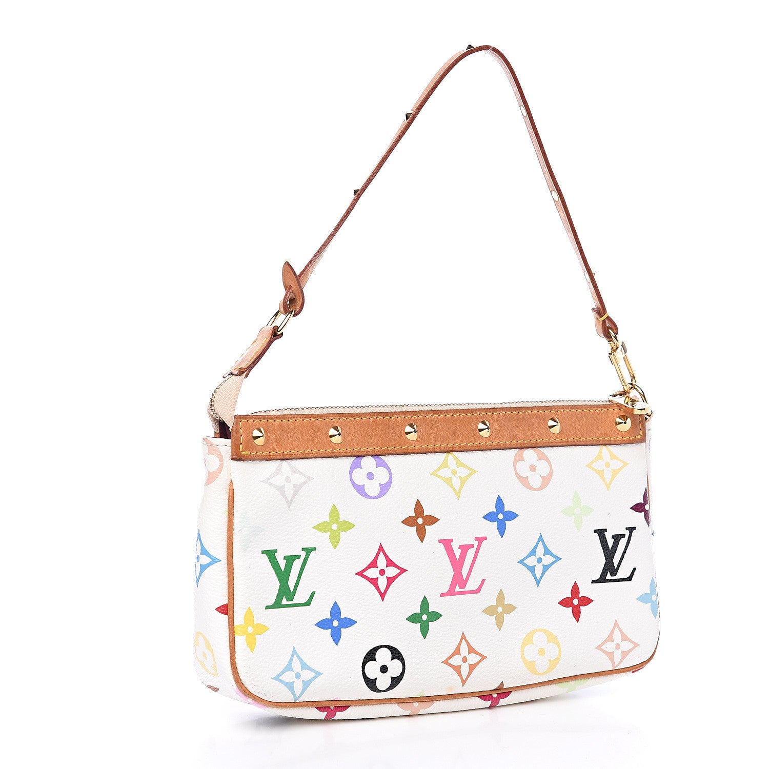 Louis Vuitton Monogram Multicolor Pochette Accessories White 2 of 10