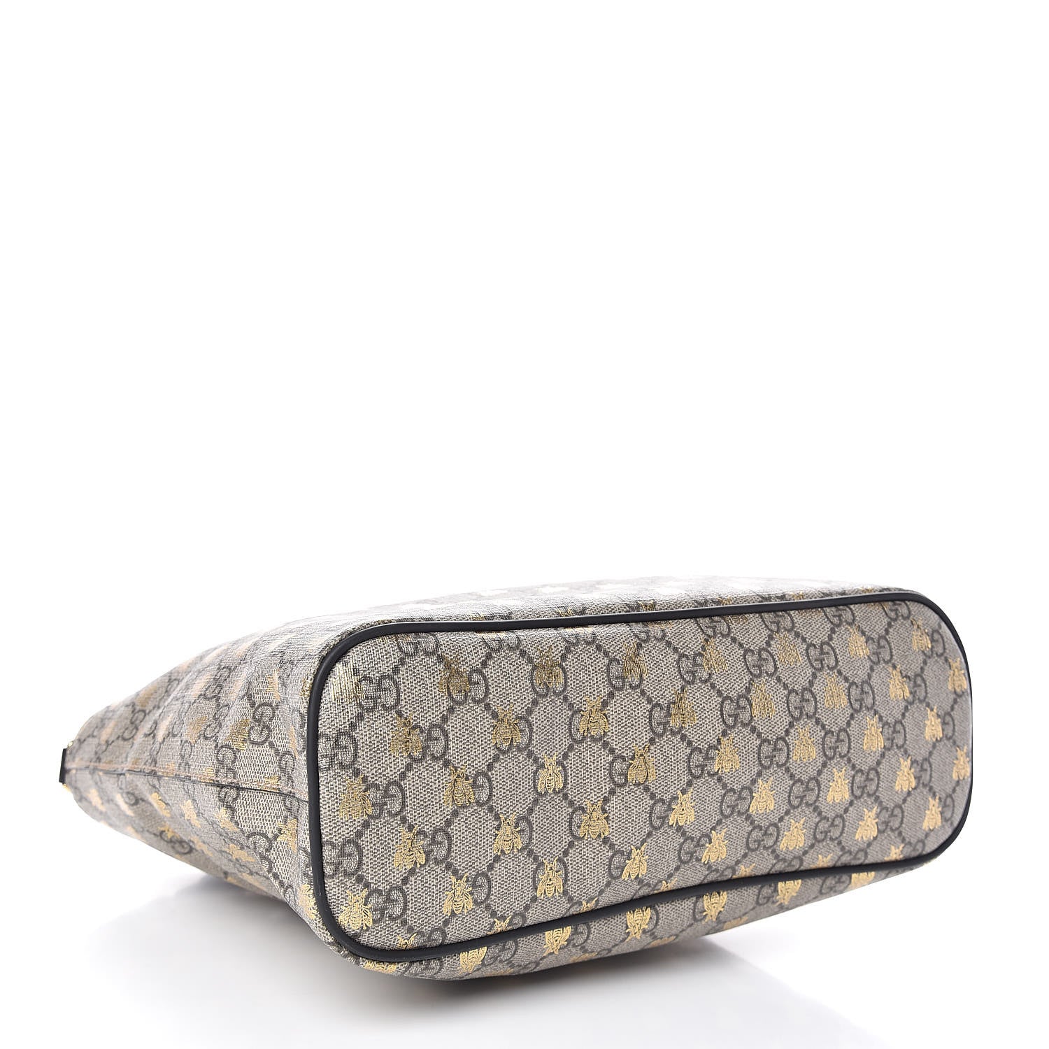 Gucci Soft GG Supreme Monogram Bees Small Crossbody Tote Beige Oro Black 4 of 10