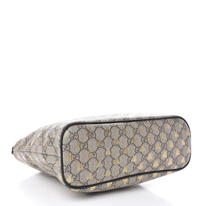 Gucci Soft GG Supreme Monogram Bees Small Crossbody Tote Beige Oro Black 4 of 10