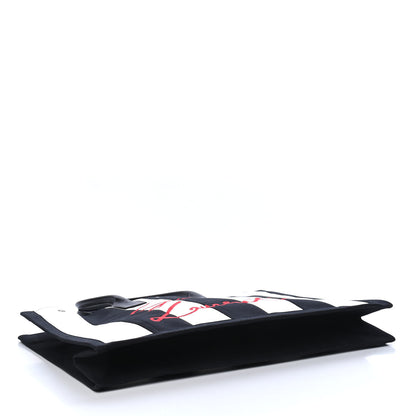 Saint Laurent Canvas Noe Striped Tote Black White 4 of 9