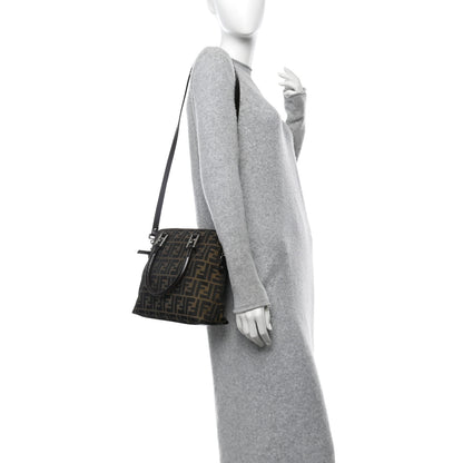 Fendi Zucca Top Handle Shoulder Bag Tote Tobacco 2 of 10