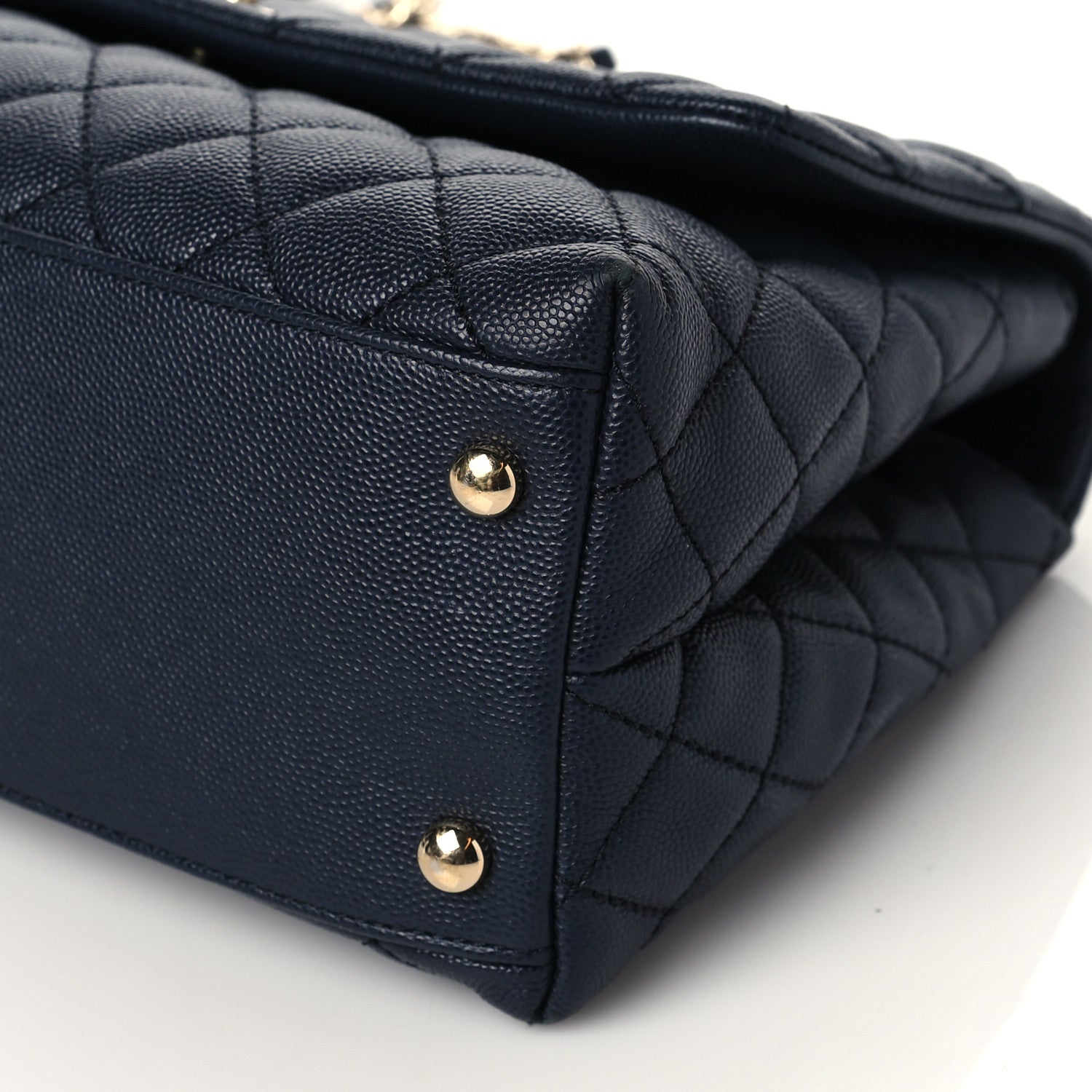Chanel Caviar Quilted Small Coco Handle Flap Navy 9 of 12
