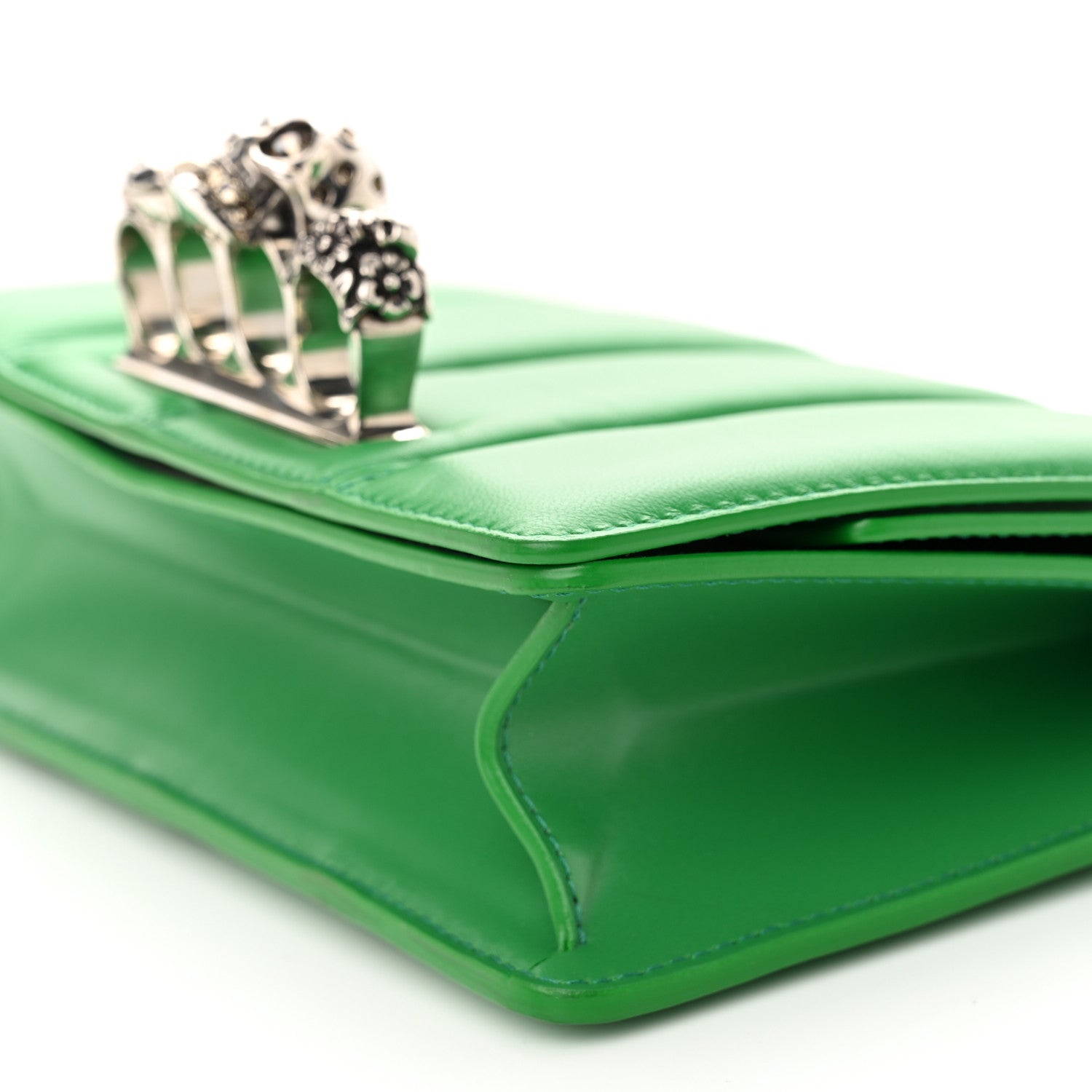Alexander McQueen Calfskin Small Slash Bag Bright Green 1728830