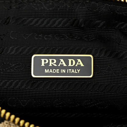 Prada Jacquard Triangolo Symbole Embroidered Mini Triangle Bag Black Corda 6 of 10