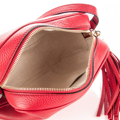 Gucci Pebbled Calfskin Small Soho Disco Bag Tabasco Red 5 of 7