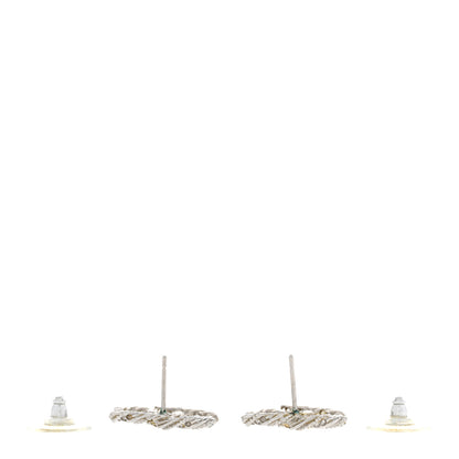 Chanel Crystal Twisted CC Earrings Silver Gold 3 of 6