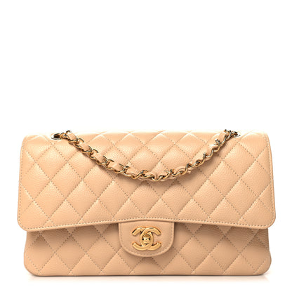 Chanel Caviar Quilted Medium Double Flap Beige 1 of 9