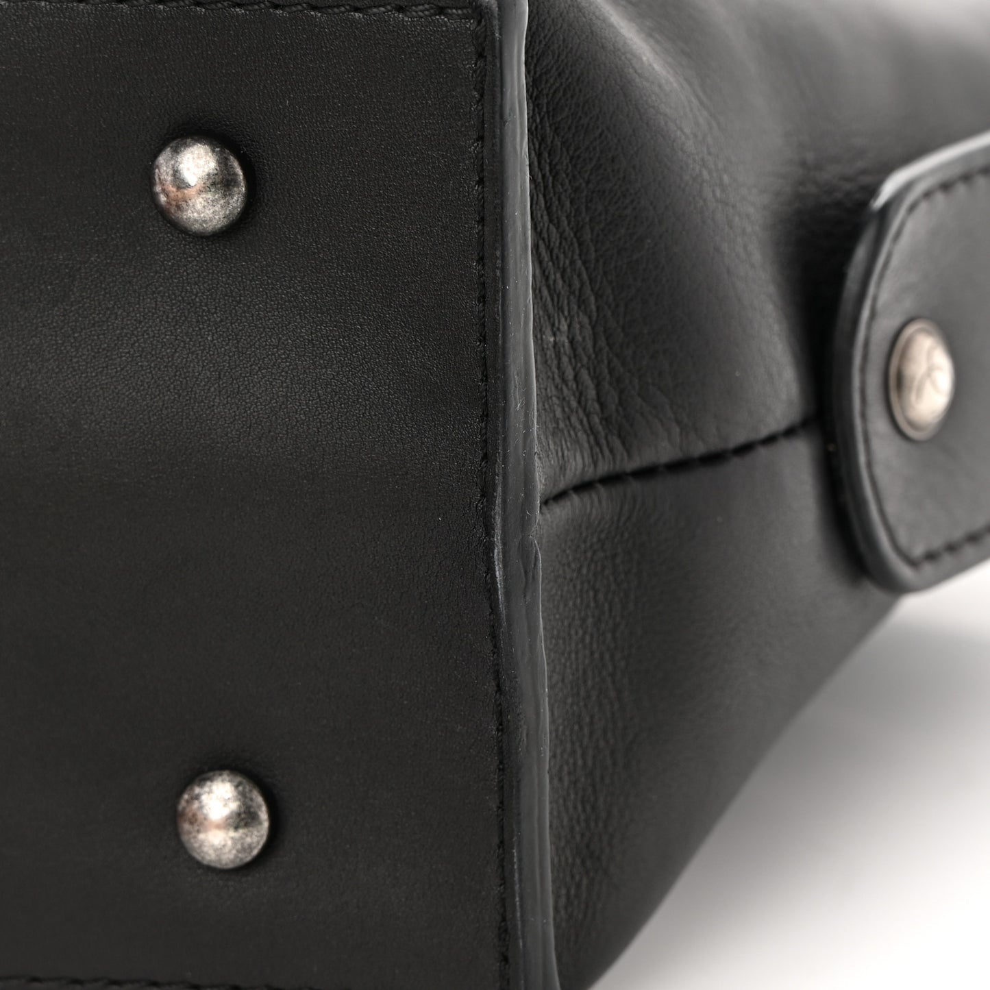 Calfskin Stitched Paris In Rome Shoulder Bag Black