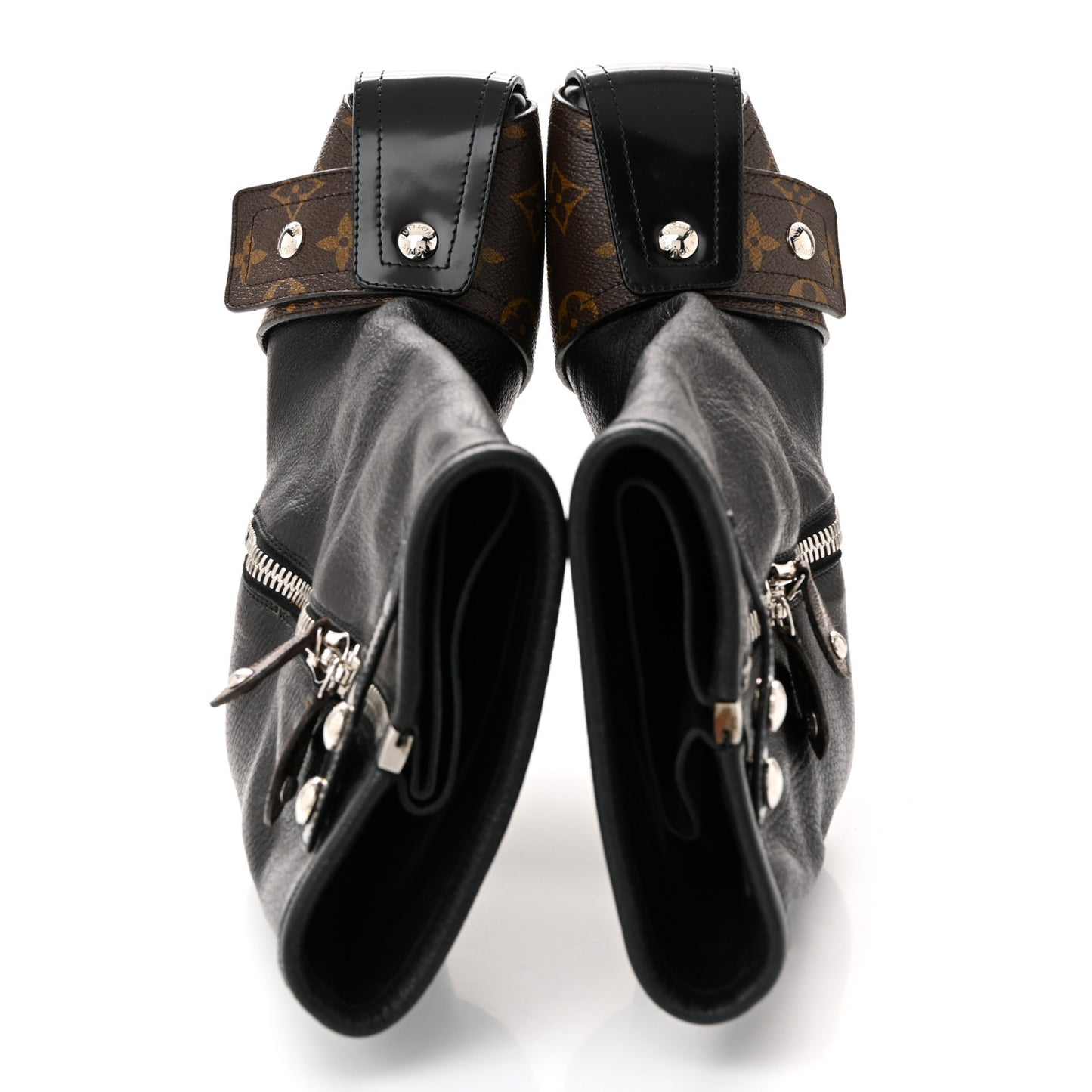 Calfskin Monogram Patti Wedge Half Boots 37 Black