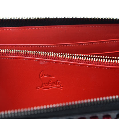 Christian Louboutin Patent Panettone Spiked Valentines Zip Around Wallet Black Fuchsia 8 of 8
