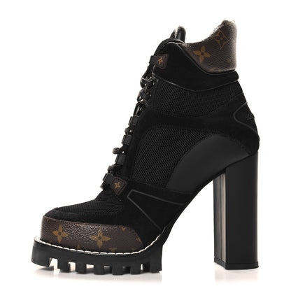Louis Vuitton Suede Calfskin Monogram Star Trail Ankle Boots 40 Black 1 of 9
