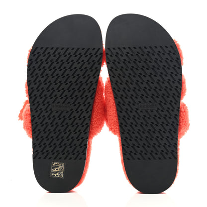 Hermes Woolskin Womens Chypre Sandals 38 Orange 5 of 8
