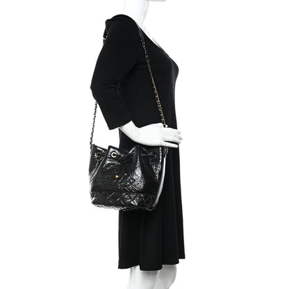 Chanel Shiny Aged Calfskin CC Chain Drawstring Bag Black 2 of 11