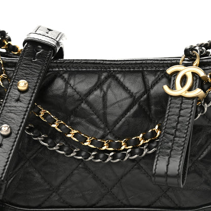 Chanel Aged Calfskin Quilted Small Gabrielle Hobo Black 8 of 10