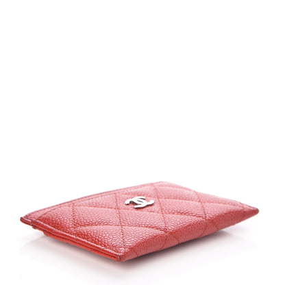 Chanel Caviar Quilted Card Holder Dark Red 4 of 9