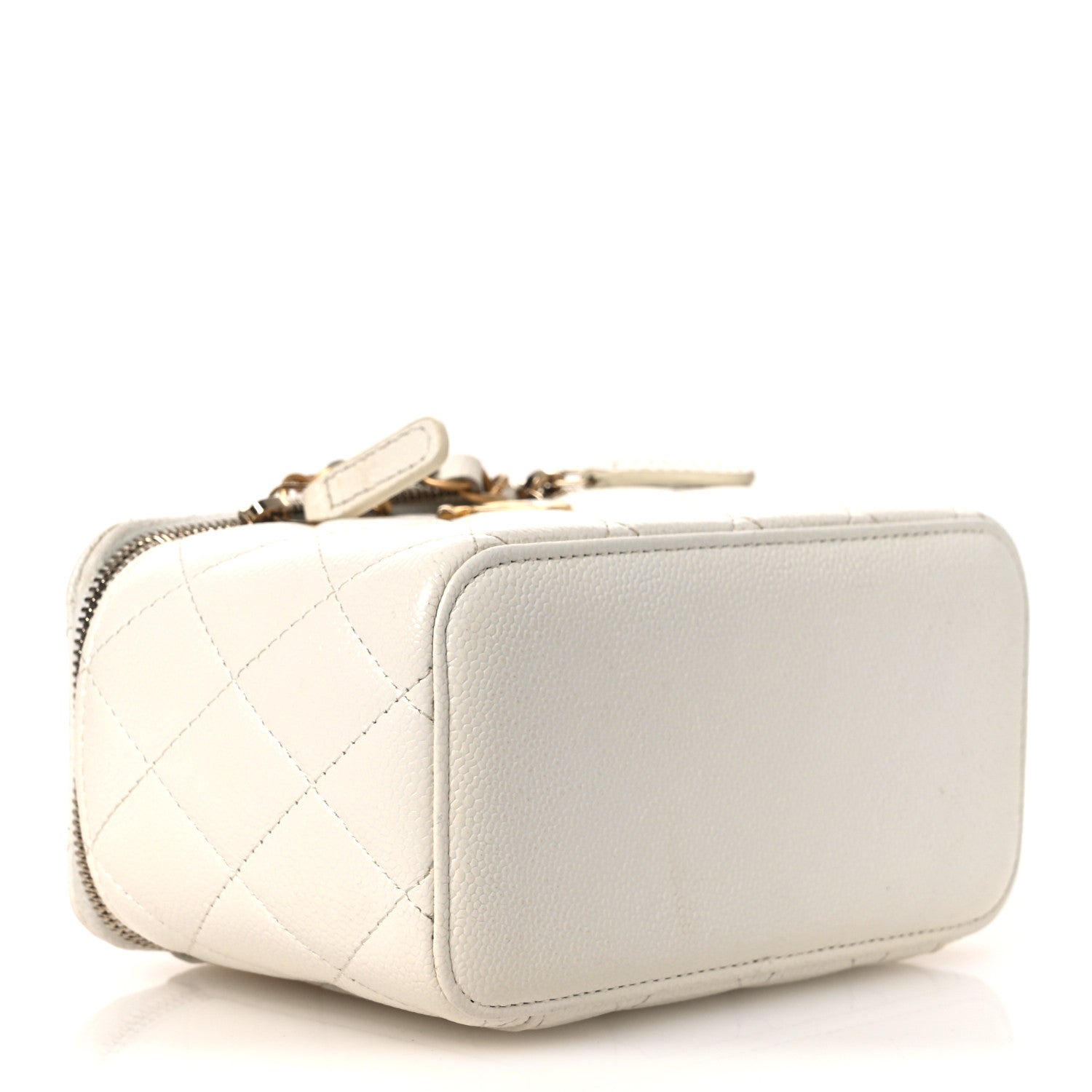 Chanel Shiny Caviar Quilted Pick Me Up Vanity Case White 3 of 11