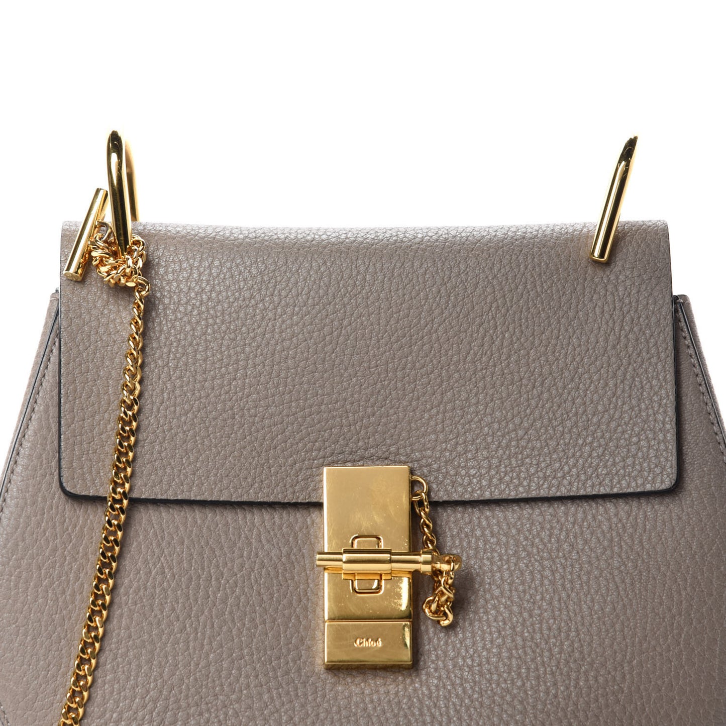 Grained Lambskin Drew Shoulder Bag Motty Grey