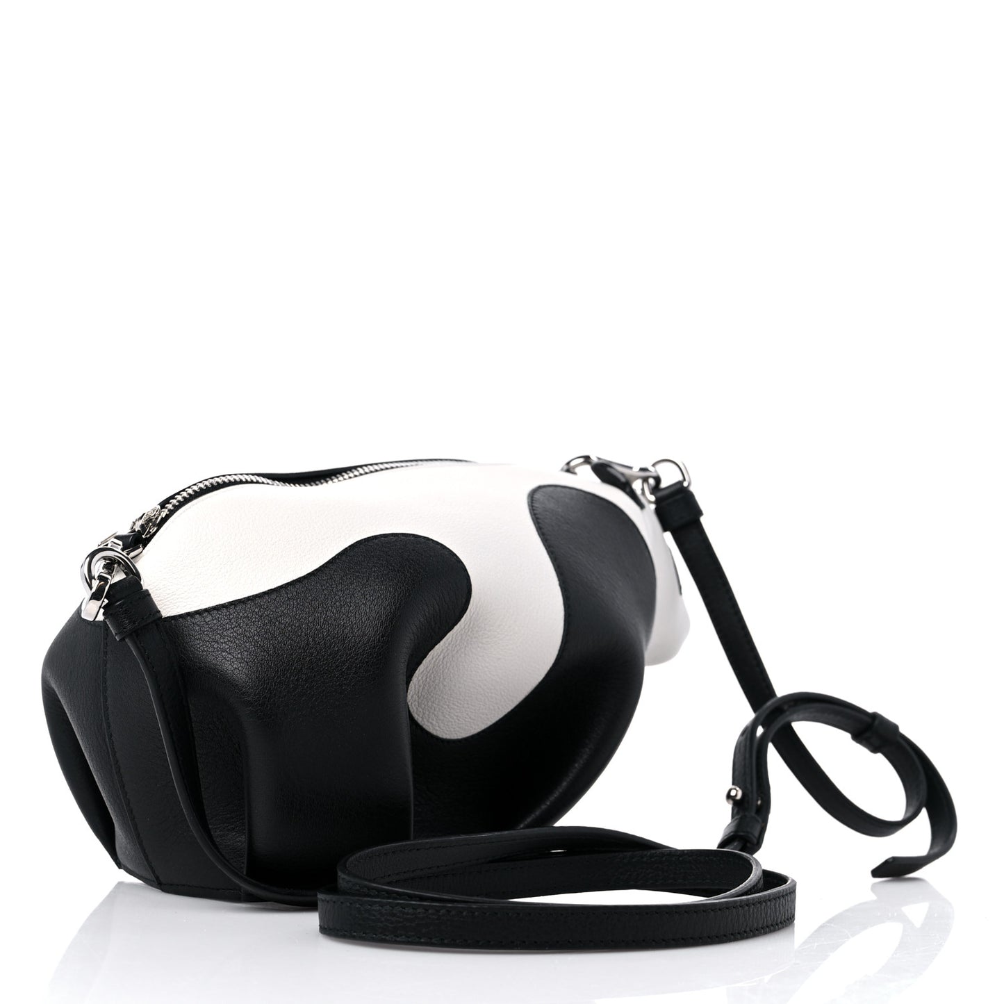 Calfskin Panda Crossbody Black White