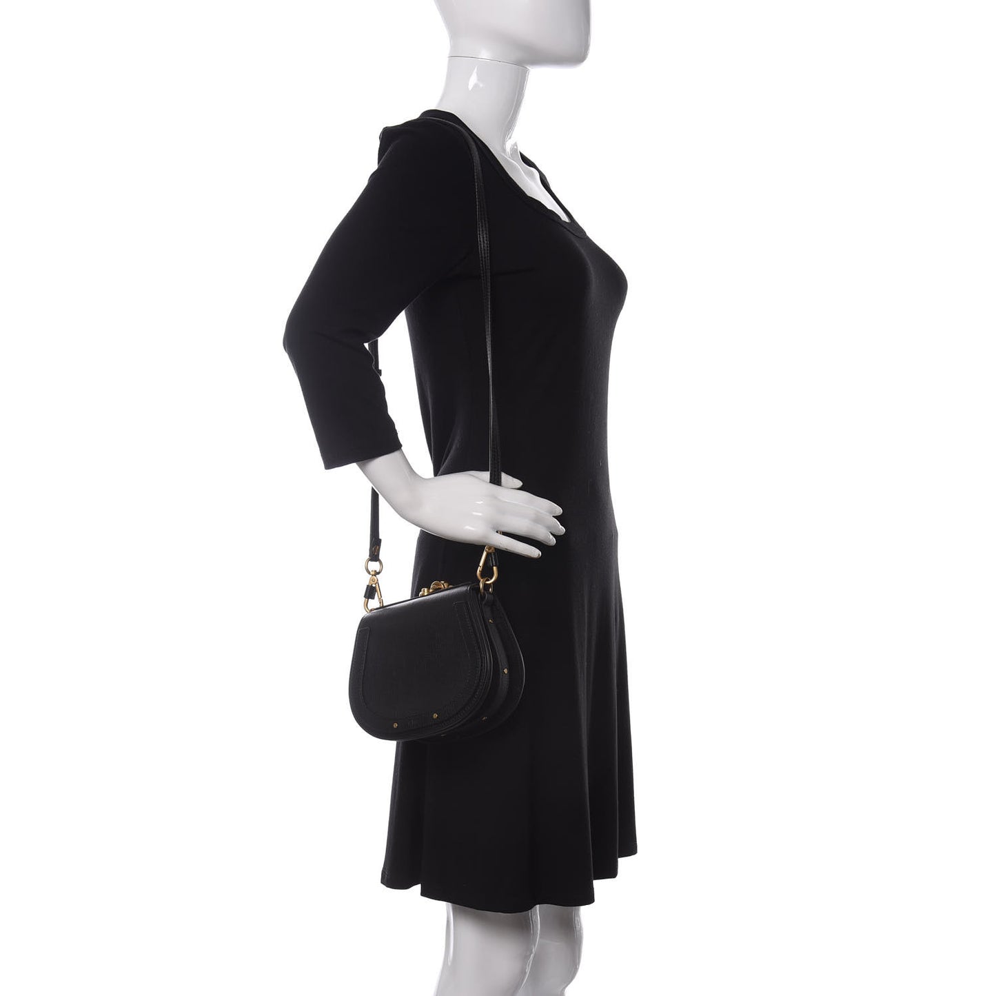 Calfskin Small Nile Bracelet Bag Black