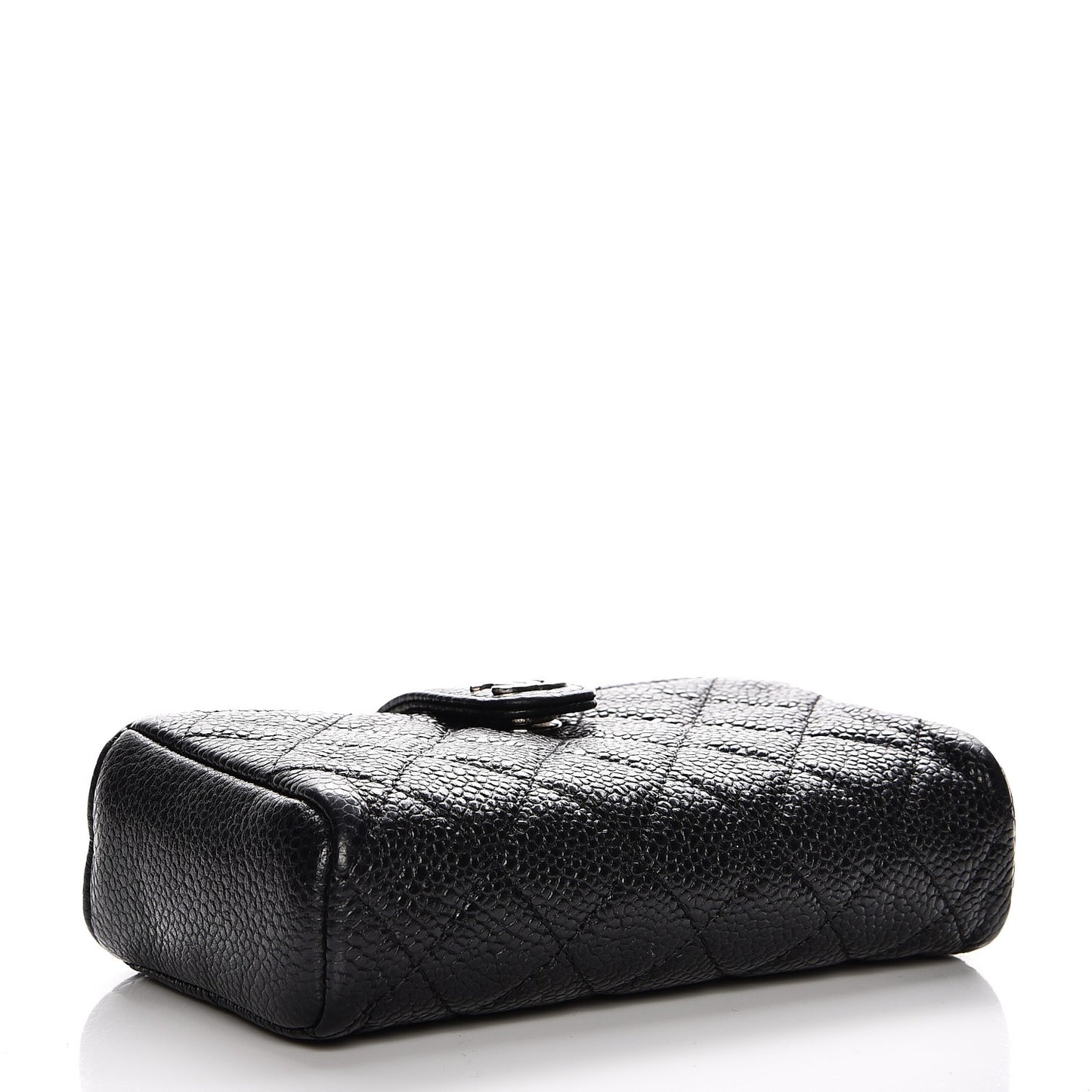 Caviar Quilted Mini Phone Holder Clutch Black
