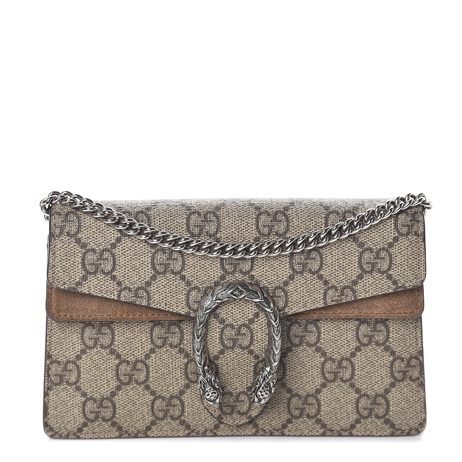 Gucci GG Supreme Monogram Super Mini Dionysus Shoulder Bag Taupe 1 of 7