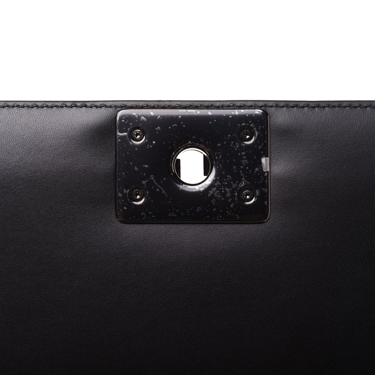 Calfskin Painted Chevron Embossed Medium Boy Flap Black