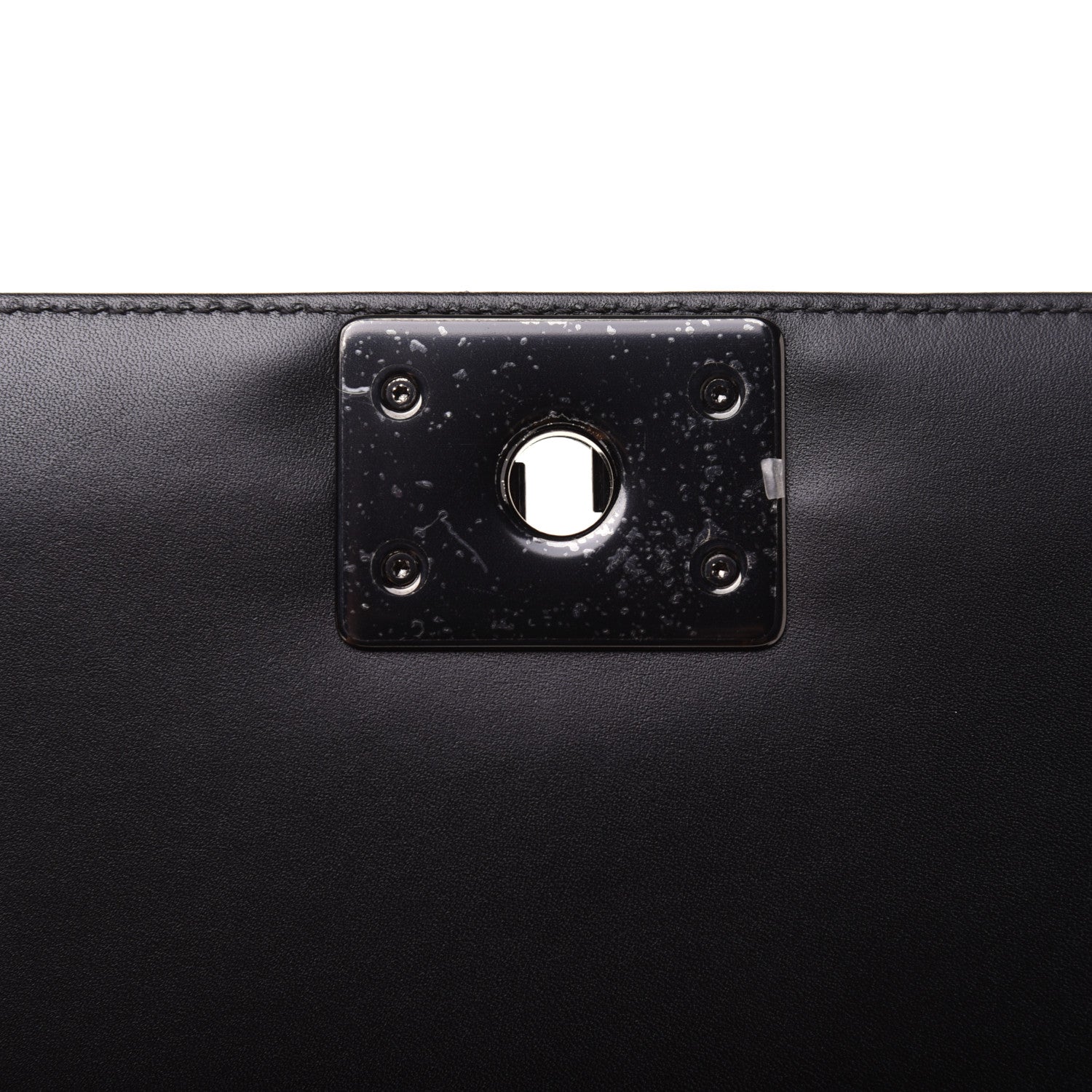 Chanel Calfskin Painted Chevron Embossed Medium Boy Flap Black 12 of 24
