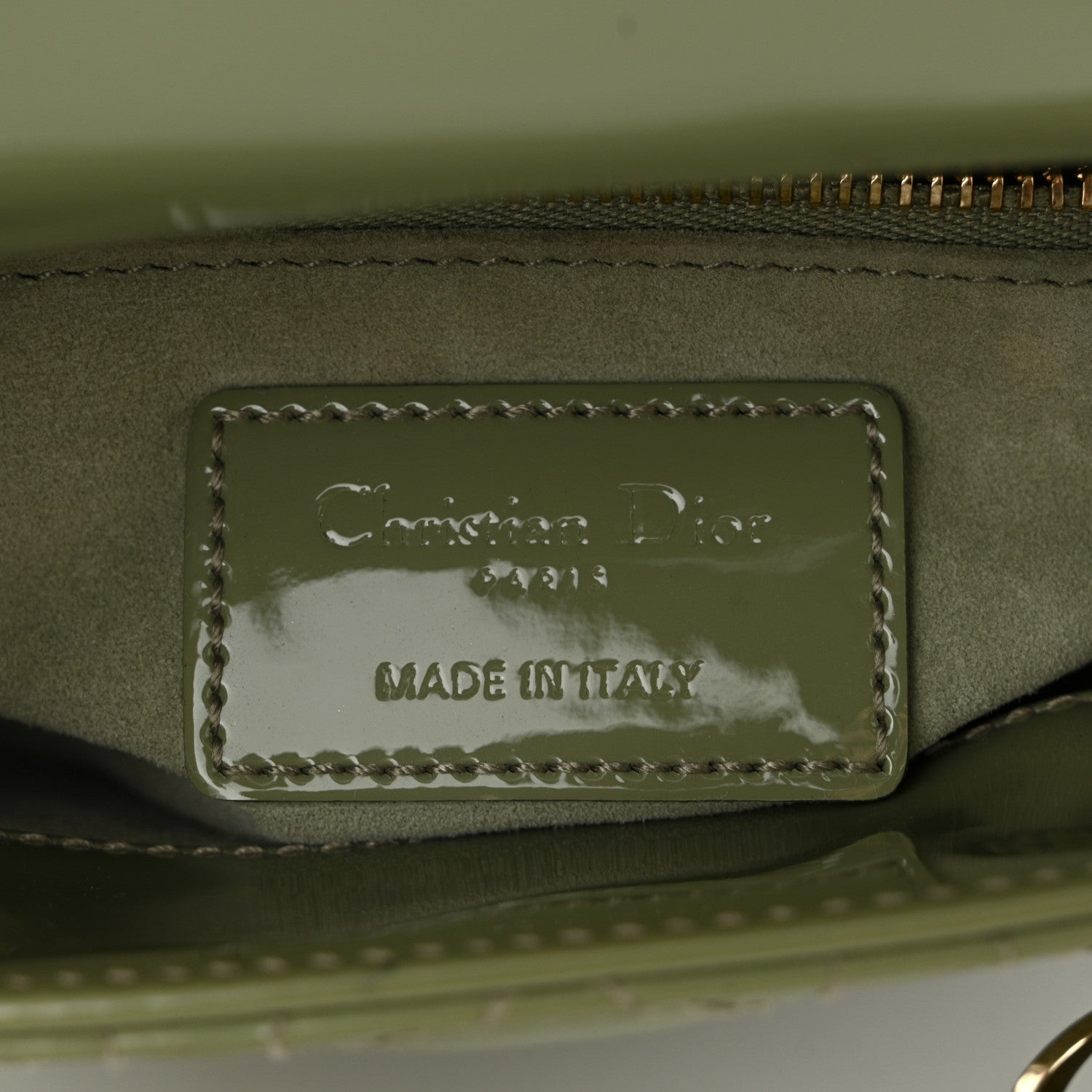 Christian Dior Patent Cannage Mini Lady Dior Dusty Green 6 of 10