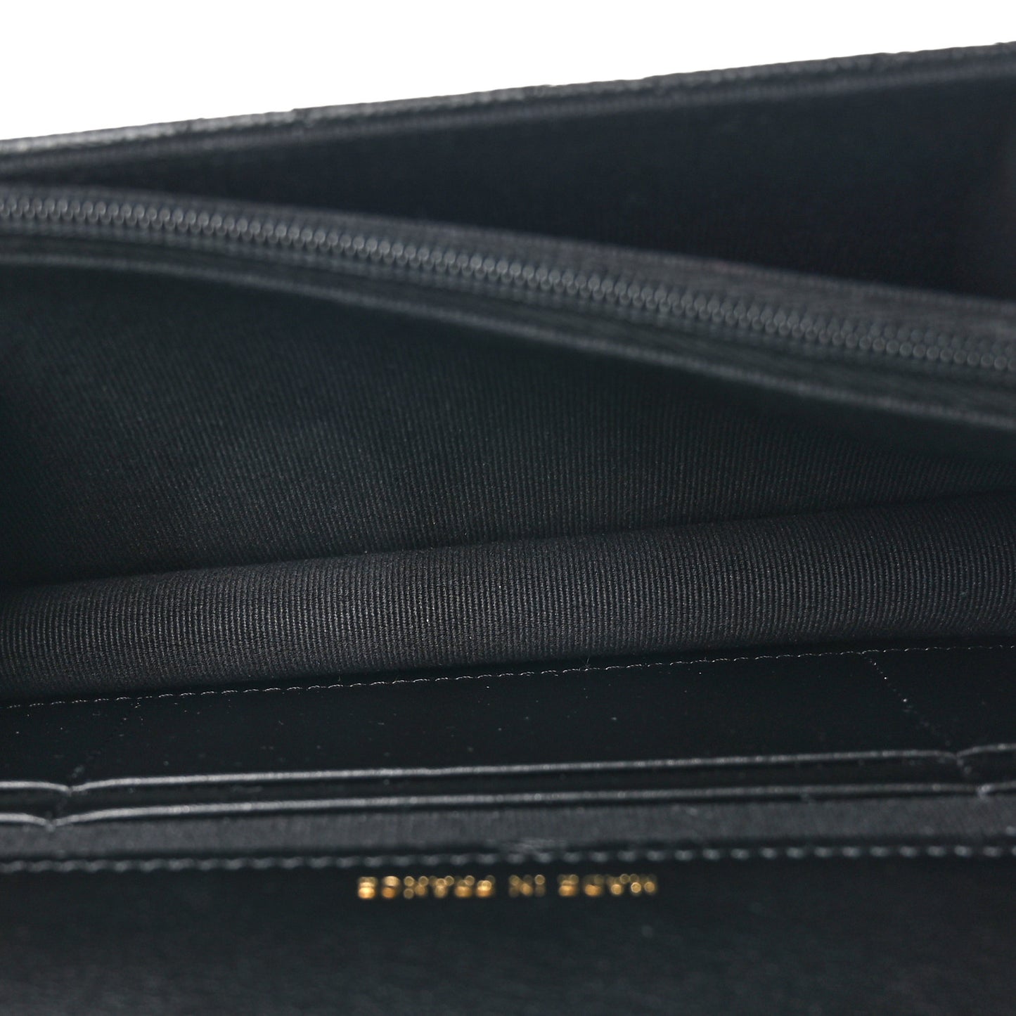 Shiny Caviar Quilted Flap Charm Wallet On Chain WOC Black