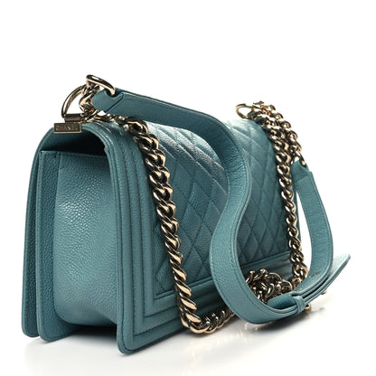 Chanel Caviar Quilted Medium Boy Flap Light Blue 3 of 10