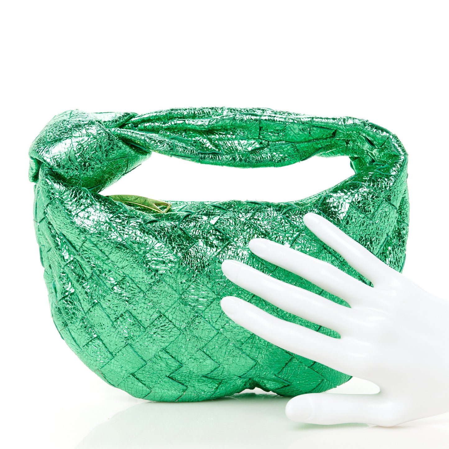 Metallic Nappa Intrecciato Mini Jodie Parakeet