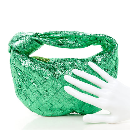 Bottega Veneta Metallic Nappa Intrecciato Mini Jodie Parakeet 2 of 11