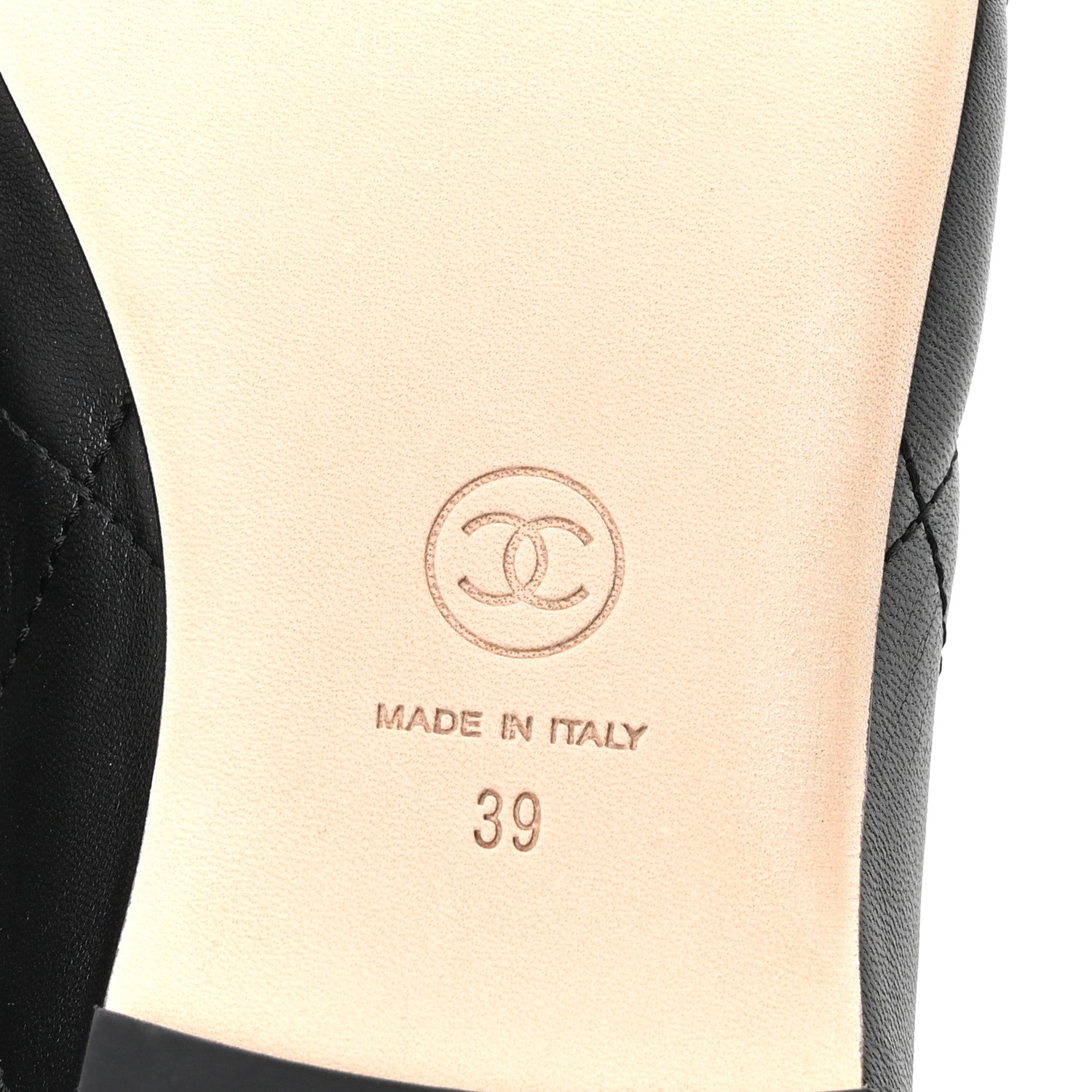 Chanel Lambskin Quilted CC Cambon Ballet Flats 39 Black White 7 of 10