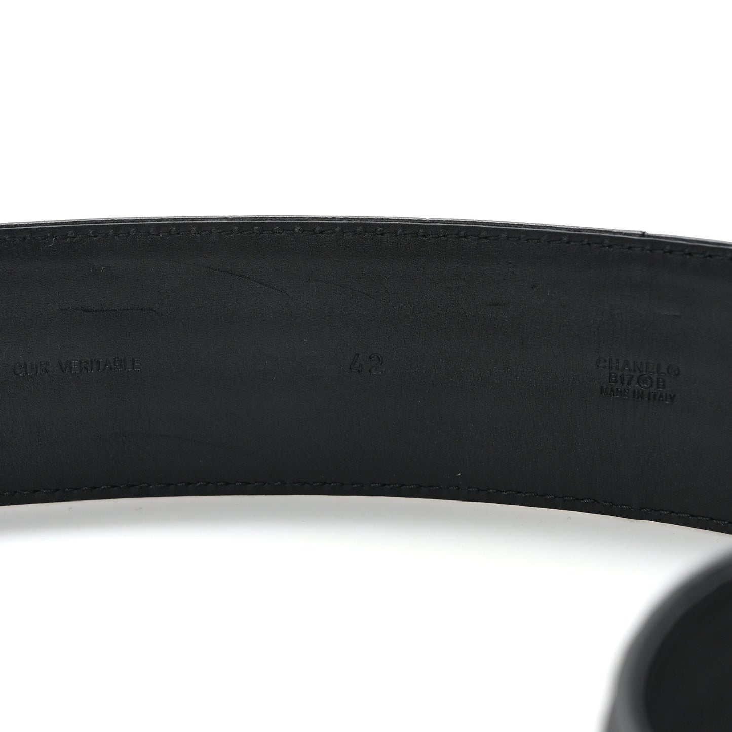 Calfskin Stitched CC Belt 105 42 Red Black