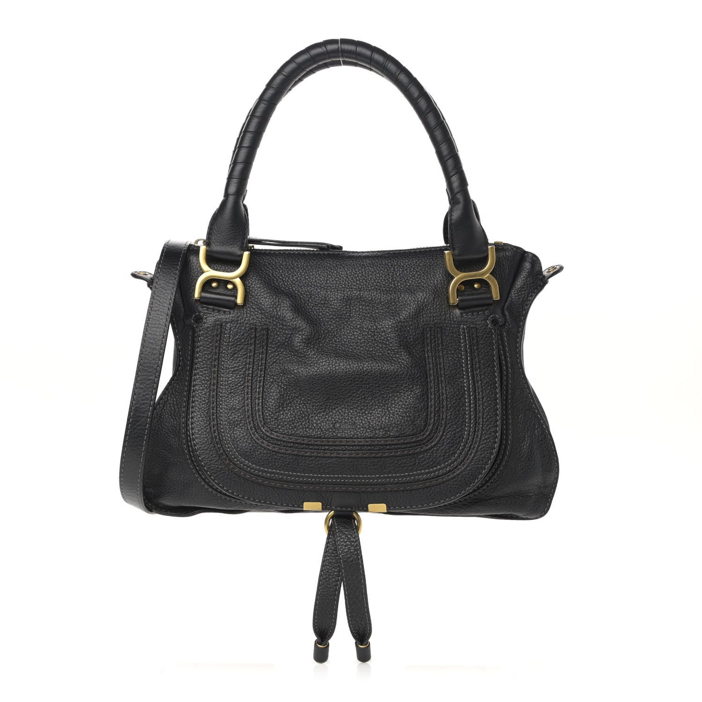 Calfskin Medium Marcie Satchel Black