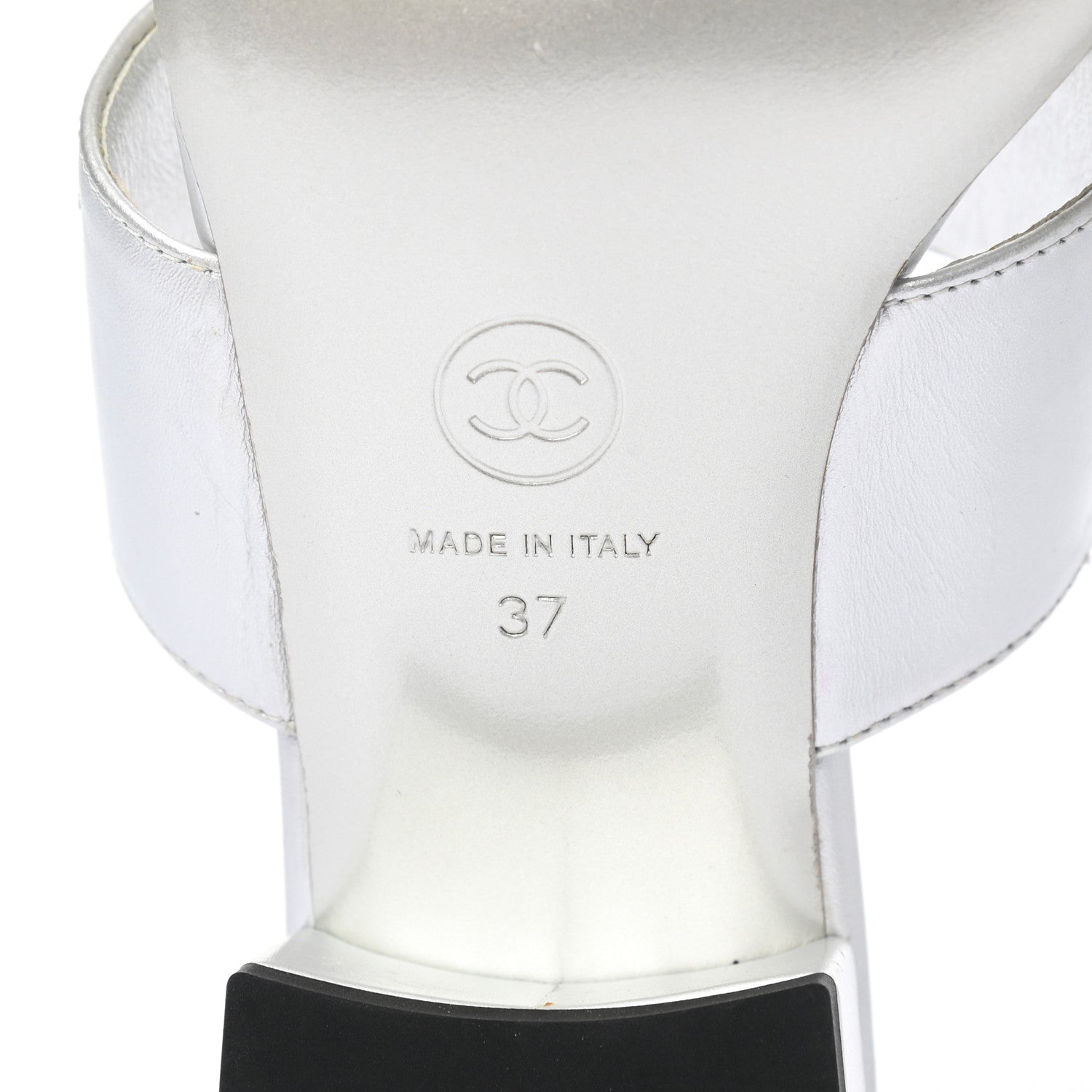 Chanel Iridescent Calfskin Crystal Stars Sandals 37 Silver 7 of 12