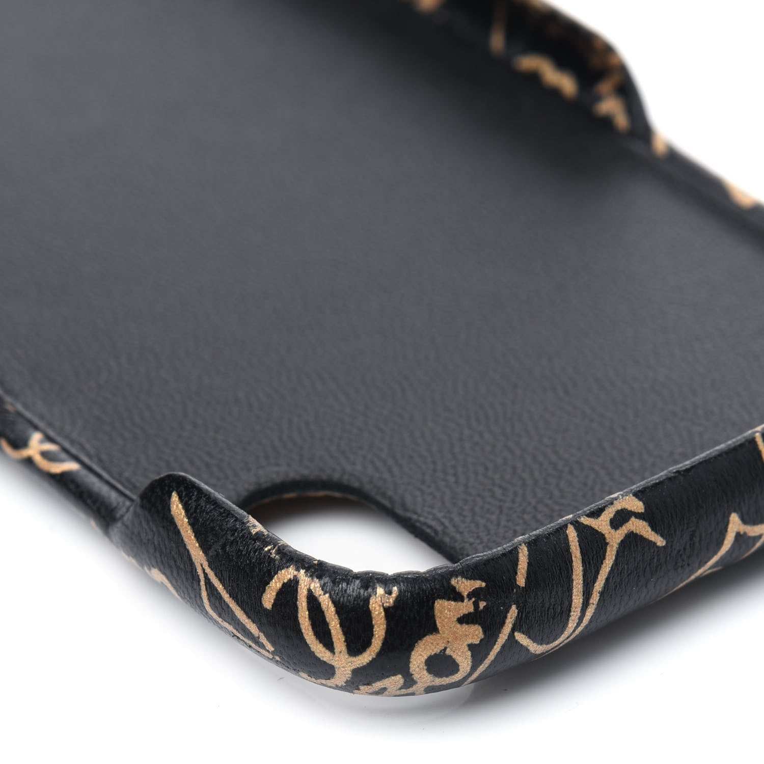 Chanel Lambskin Quilted iPhone XR Coco Tech Egyptian Graffiti Case Black Gold 8 of 15