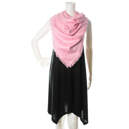 Louis Vuitton Silk Wool Monogram Shawl Pink 4 of 10