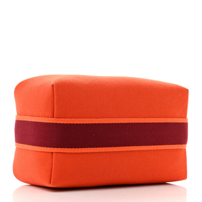 Hermes Canvas Small Bride-A-Brac Pouch Orange Burgundy 4 of 6
