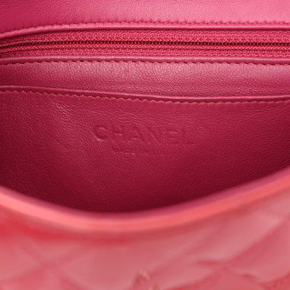 Chanel Patent Calfskin Quilted Mini Rectangular Flap Pink 6 of 10